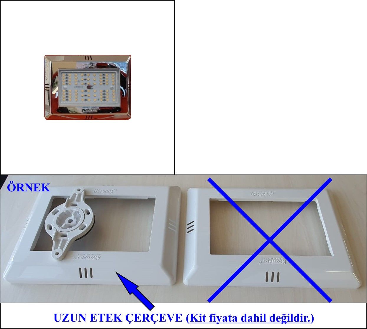 Mini Altın Oran Seri Aydınlatma Armatürü Krom uzun etek - Mavi