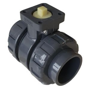 UPVC Aktüatör Uyumlu Küresel Asit Vanası 50 mm - Flanşlı