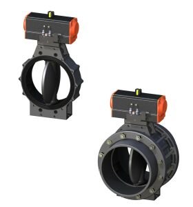 UPVC Pnömatik Aktüatörlü Nozbart Kelebek Vana