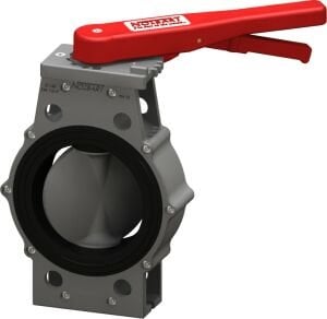 UPVC Nozbart Kollu Kelebek Vana 125 mm - Çıplak