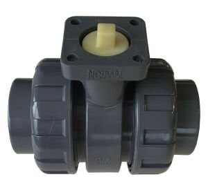 UPVC Aktüatör Uyumlu Küresel Asit Vanası 63 mm - Flanşlı