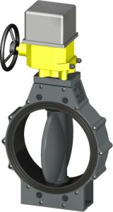 UPVC Elektrik Aktüatörlü Nozbart Kelebek Vana 90 mm - Çıplak - 220Volt