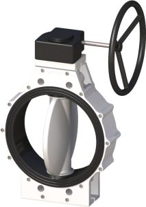 PPRC Nozbart Dişli Kutulu Beyaz Kelebek Vana 250 mm - Çıplak