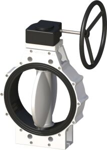 PPRC Nozbart Dişli Kutulu Beyaz Kelebek Vana 315 mm - Çıplak