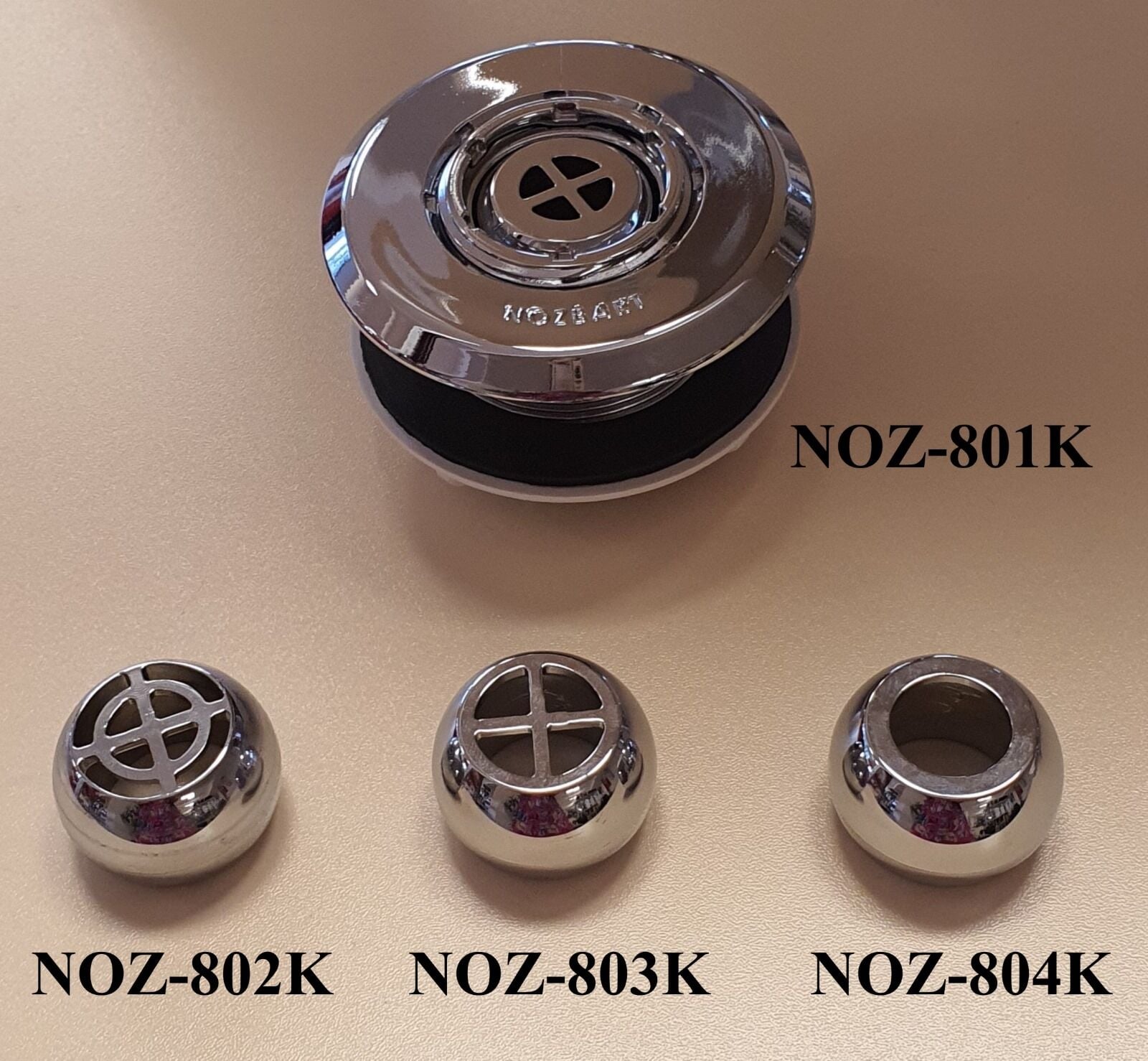 Küreli Yandan Besleme Nozulu (Polyester) Krom - Dişli - 7 m3/saat