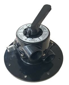 Nozbart Üstten Montajlı Altıyollu Vana 63 mm - Yapıştırma - Siyah - 10 Delikli