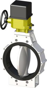 PPRC Elektrik Aktüatörlü Beyaz Kelebek Vana 160 mm - Çıplak - 220Volt