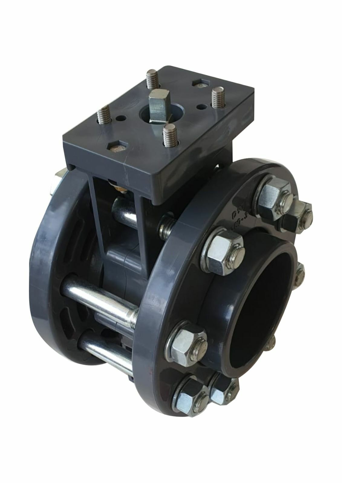 UPVC Nozbart Aktüatör Uyumlu Kelebek Vana 110 mm - Kole+Flanş Komple