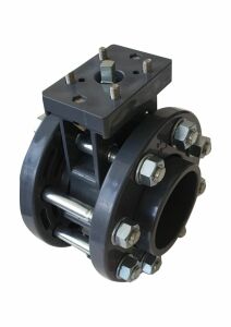 UPVC Nozbart Aktüatör Uyumlu Kelebek Vana 125 mm - Kole+Flanş Komple
