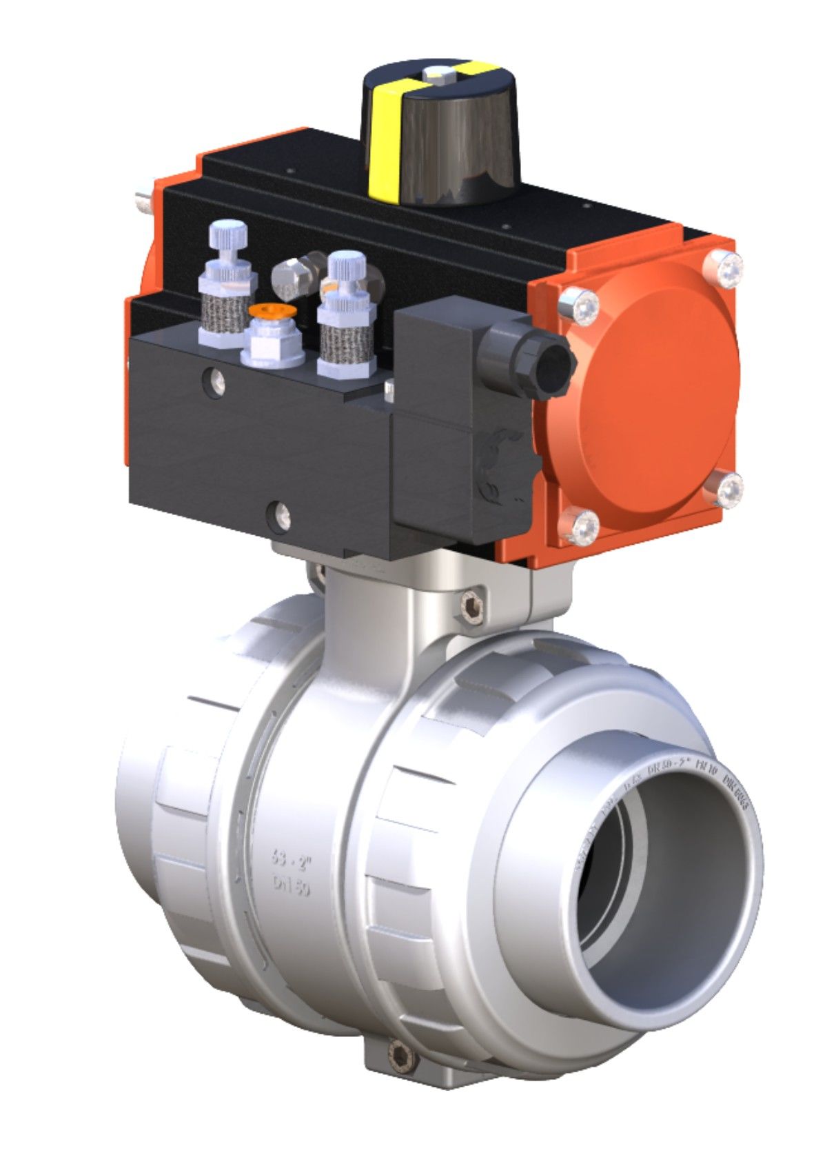 PPRC Beyaz Pnömatik Aktüatörlü Vana