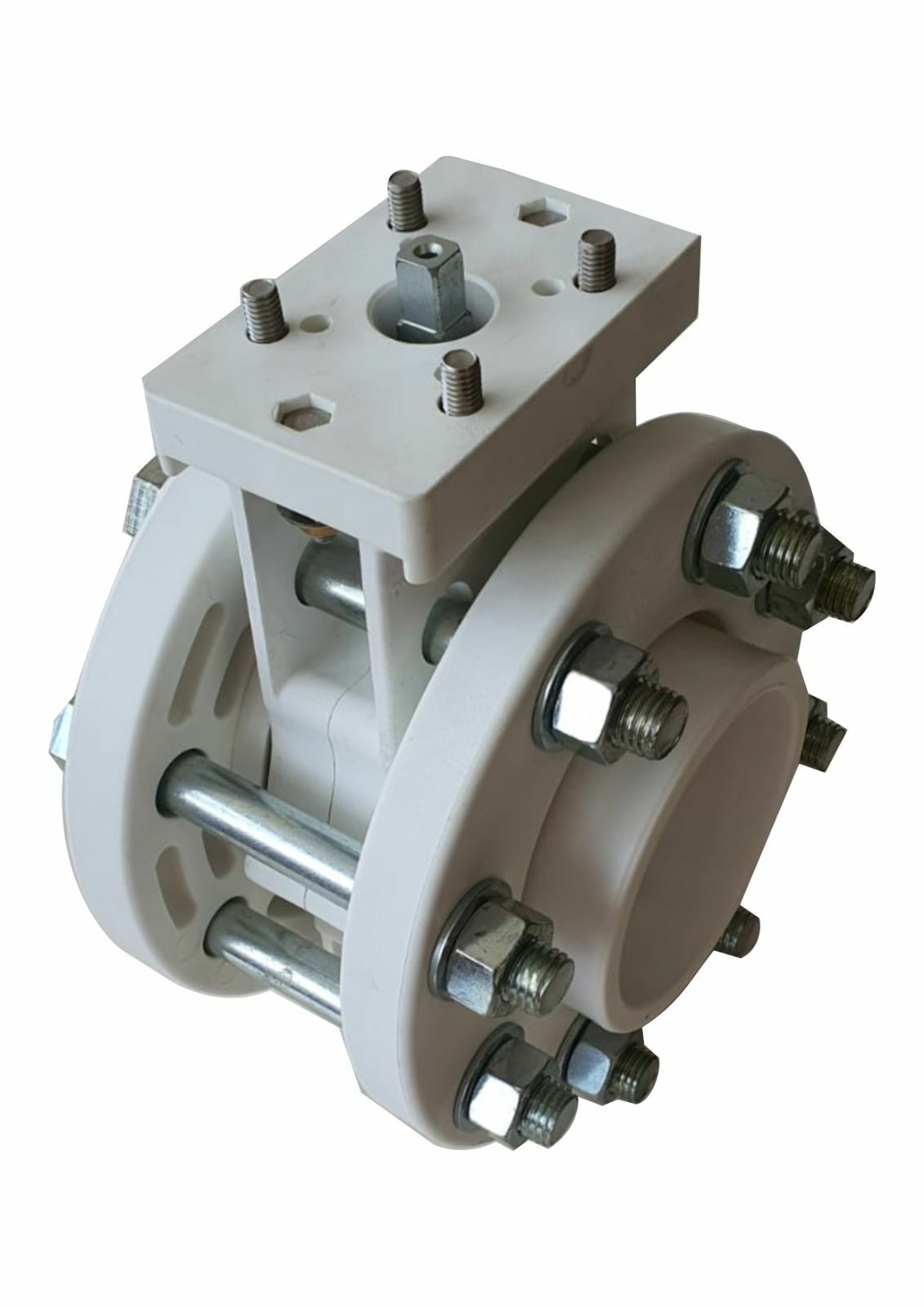 PPRC Aktüatör Uyumlu Beyaz Kelebek Vana 110 mm - Kole+Flanş Komple