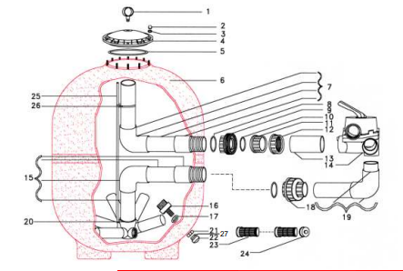 Nozbart Polyester filtre kapak altı o-ringi no:5 (400mm-920mm için)