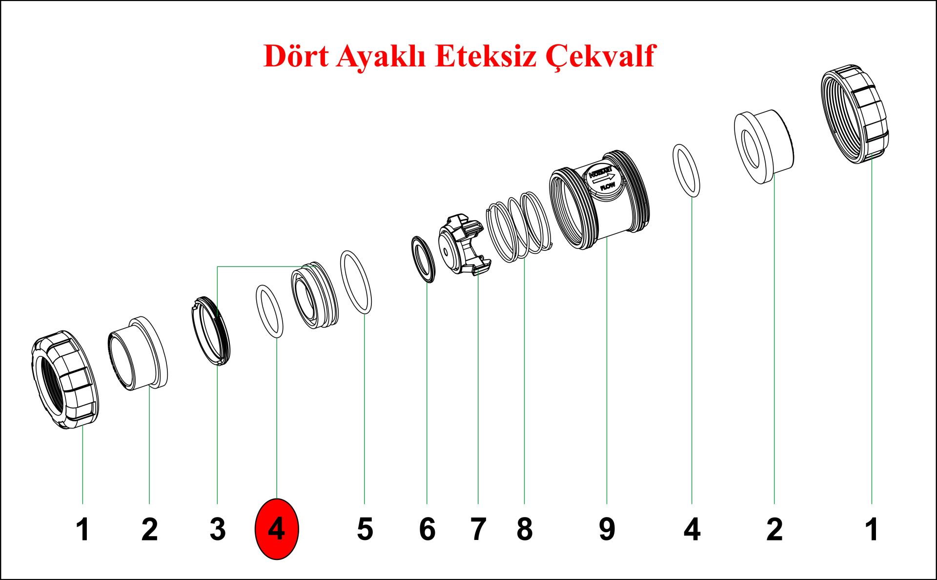 Çekvalf boru bağlantı o-ringi (No:4)