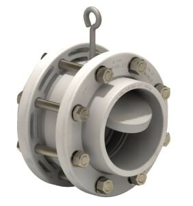 PPRC Beyaz Çalpara Çekvalf 125 mm - Kole+Flanş Komple