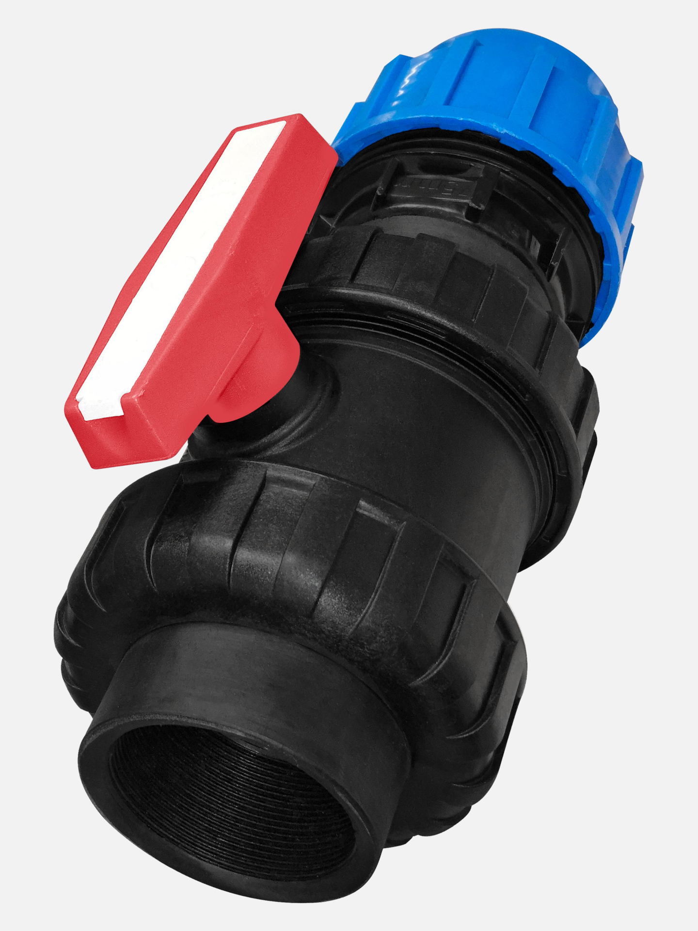 HDPE Bağlantılı Küresel Vana 1.taraf HDPE flanş adaptörlü, 2.taraf dişli - 110 mm