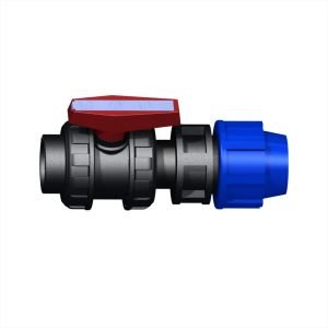 HDPE Bağlantılı Küresel Vana 1.taraf HDPE flanş adaptörlü, 2.taraf dişli - 110 mm